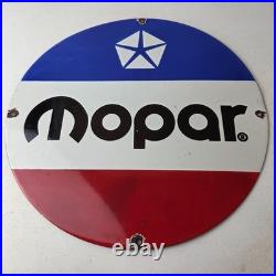 Vintage Mopar Chrysler Porcelain Sign Automobile Plymouth Gas Pump Ad Sign