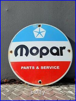 Vintage Mopar Porcelain Sign Gas Station Oil Auto Parts Dealer Garage Service