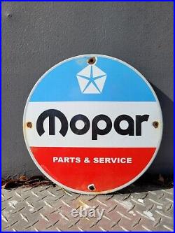 Vintage Mopar Porcelain Sign Gas Station Oil Auto Parts Dealer Garage Service