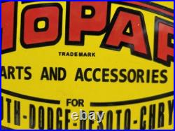 Vintage Mopar Porcelain Sign Old Car Auto Dealer Dodge Chrysler Desoto Plymouth