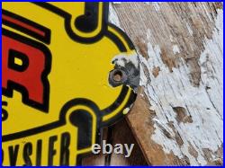 Vintage Mopar Porcelain Sign Old Car Auto Dealer Dodge Chrysler Desoto Plymouth