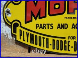 Vintage Mopar Porcelain Sign Old Car Auto Dealer Dodge Chrysler Desoto Plymouth