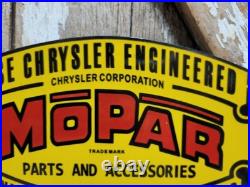 Vintage Mopar Porcelain Sign Old Car Auto Dealer Dodge Chrysler Desoto Plymouth