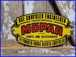 Vintage Mopar Porcelain Sign Old Car Auto Dealer Dodge Chrysler Desoto Plymouth