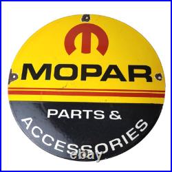 Vintage Mopar Sign Parts & Accessories Racing Auto Gas Porcelain Sign