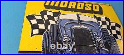 Vintage Moroso Sign Automobile Hot Rod Gasoline Service Pump Porcelain Sign