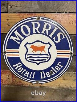 Vintage Morris Porcelain Sign Automobile Retail Dealer Showroom Cars Trucks Vans