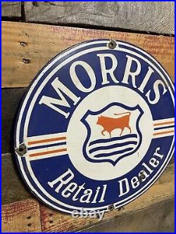 Vintage Morris Porcelain Sign Automobile Retail Dealer Showroom Cars Trucks Vans