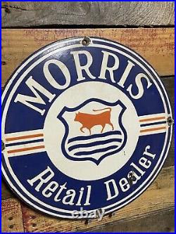 Vintage Morris Porcelain Sign Automobile Retail Dealer Showroom Cars Trucks Vans