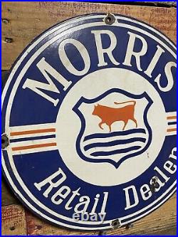 Vintage Morris Porcelain Sign Automobile Retail Dealer Showroom Cars Trucks Vans