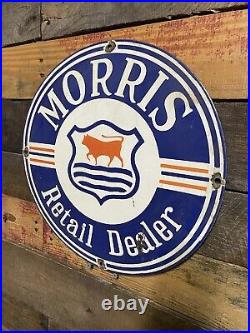 Vintage Morris Porcelain Sign Automobile Retail Dealer Showroom Cars Trucks Vans