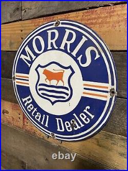 Vintage Morris Porcelain Sign Automobile Retail Dealer Showroom Cars Trucks Vans