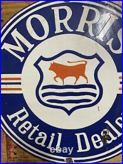 Vintage Morris Porcelain Sign Automobile Retail Dealer Showroom Cars Trucks Vans