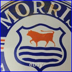Vintage Morris Retail Dealer Sign Porcelain Automobiles Gas Oil Pump Sign