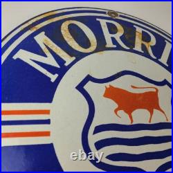 Vintage Morris Retail Dealer Sign Porcelain Automobiles Gas Oil Pump Sign