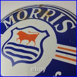 Vintage Morris Retail Dealer Sign Porcelain Automobiles Gas Oil Pump Sign