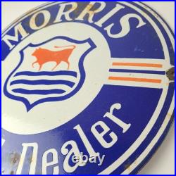 Vintage Morris Retail Dealer Sign Porcelain Automobiles Gas Oil Pump Sign