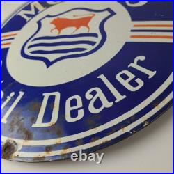 Vintage Morris Retail Dealer Sign Porcelain Automobiles Gas Oil Pump Sign