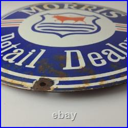 Vintage Morris Retail Dealer Sign Porcelain Automobiles Gas Oil Pump Sign