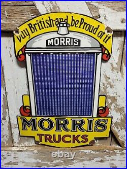 Vintage Morris Trucks Porcelain Sign Old British Automobile Display Petroliana