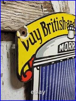 Vintage Morris Trucks Porcelain Sign Old British Automobile Display Petroliana