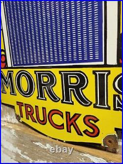 Vintage Morris Trucks Porcelain Sign Old British Automobile Display Petroliana