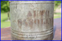 Vintage Motor oil 5 gallon can Atlantic auto gas station early galvanized