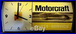 Vintage Motorcraft Electric Lighted Wall Clock 1971