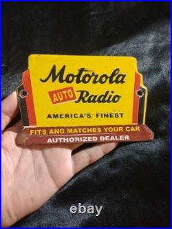 Vintage Motorola Auto Radio America's Finest Authorized Dealer Porcelain Sign