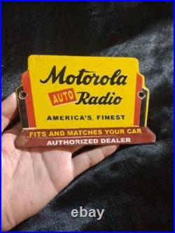 Vintage Motorola Auto Radio America's Finest Authorized Dealer Porcelain Sign