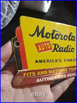 Vintage Motorola Auto Radio America's Finest Authorized Dealer Porcelain Sign