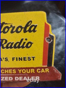 Vintage Motorola Auto Radio America's Finest Authorized Dealer Porcelain Sign