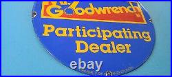 Vintage Mr Goodwrench Porcelain Gas Automobiles Trucks Gm Dealer Pump Plate Sign