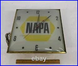 Vintage NAPA Auto Lighted Pam Wall Clock, Advertising, 15 X 15, Works