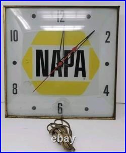 Vintage NAPA Auto Lighted Pam Wall Clock, Advertising, 15 X 15, Works