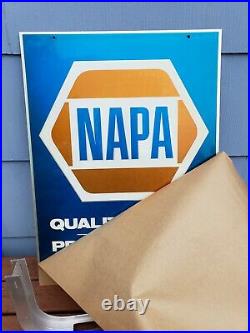 Vintage NAPA Auto Parts Advertising Double Sided Aluminum Sign 18 x 24 NOS