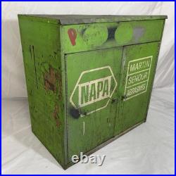 Vintage NAPA Martin Senour Abrasives Advertising Garage Car Shop Metal Cabinet