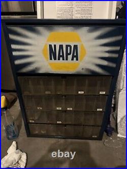 Vintage NAPA Tools Auto Parts Cabinet Metal Sign Mechanic Display / Storage Case