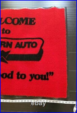 Vintage NOS Western Auto Advertising Welcome Floor Mat Rug Giveaway 36×48 RARE