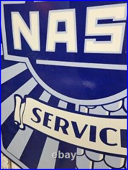 Vintage Nash Porcelain Sign 42 Lafayette Automobile Dealer Service Car Sales