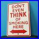 Vintage-No-Smoking-Porcelain-Automobile-Garage-Gas-Station-Warning-Pump-Sign-01-lly