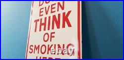 Vintage No Smoking Porcelain Automobile Garage Gas Station Warning Pump Sign