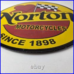 Vintage Norton Motorcycles Sign Porcelain Automobiles Mechanic Gas Pump Sign