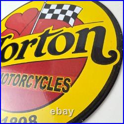 Vintage Norton Motorcycles Sign Porcelain Automobiles Mechanic Gas Pump Sign