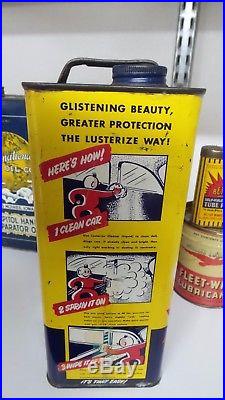 Vintage ONE GALLON WHIZ LUSTERIZE CAR WAX TIN CAN NICE ONE