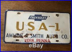 Vintage ORIGINAL Ammon R Smith USA-1 Chevrolet License Plate 67 68 69 70 Yenko