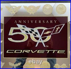 Vintage Official Licensed 50th Anniversary Corvette Sign Wall Hanging Plaque