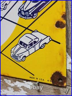 Vintage Ok Used Cars Porcelain Sign 30 Chevrolet Dealership Chevy Truck Auto