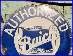 Vintage Old Antique Rare Buick Motor Car Service Adv Porcelain Enamel Sign Board