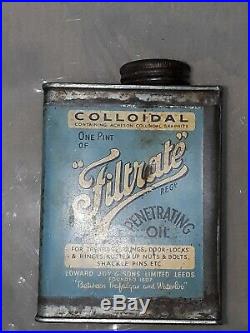 Vintage Old Garage Tin Can Filtrate Penetrating Oil. One Pint. Great condition